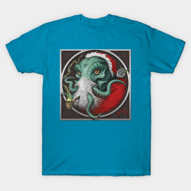 Cthulhu Claus - Ho, Ho, Ho, I want to eat your Soul! T-Shirt by BeveridgeArtworx